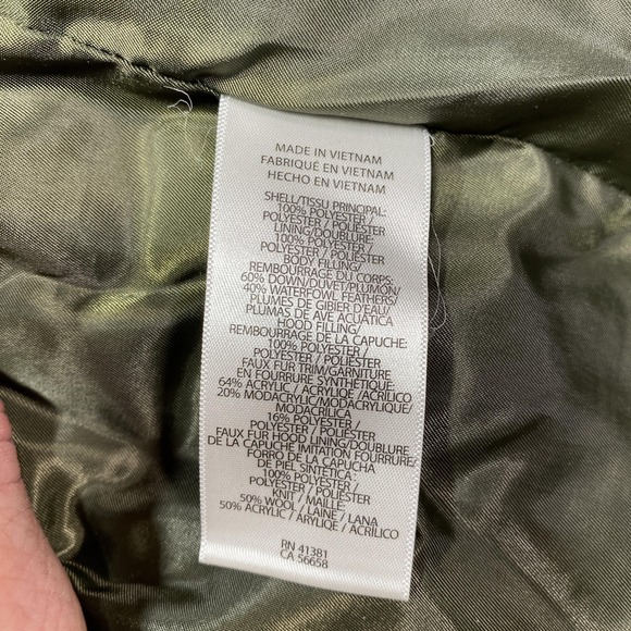 Lauren Ralph Lauren Women's Down Parka Jacket Faux Fur Hood Green Large Coat LRL - Picture 6 of 16